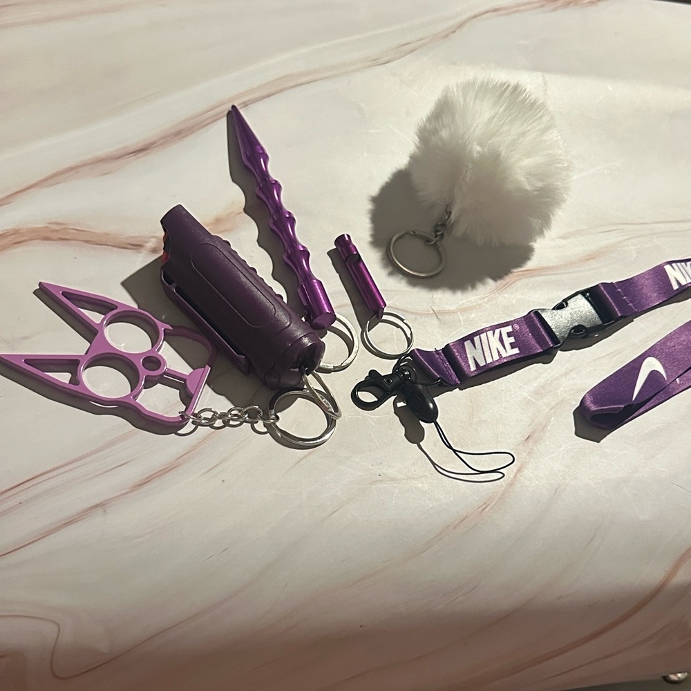 Nike Purple Safety Keychain Set